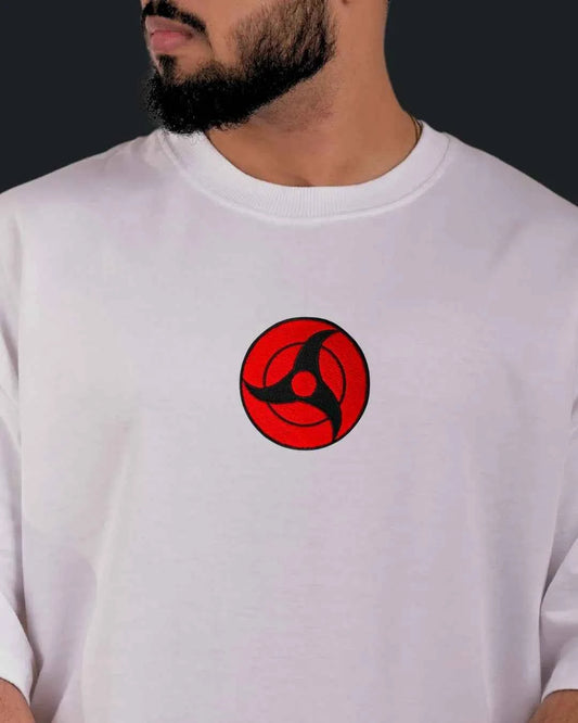 Itachi Sharingan Embroidered Oversized T-Shirt