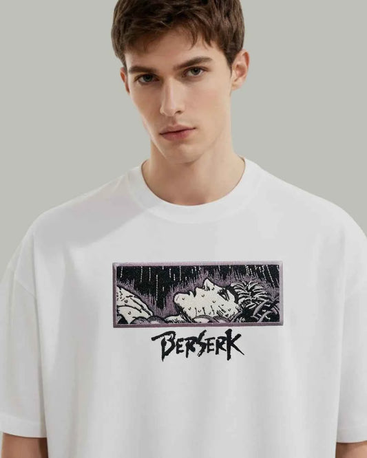 Berserk Embroidered Oversized Manga Panel T-Shirt
