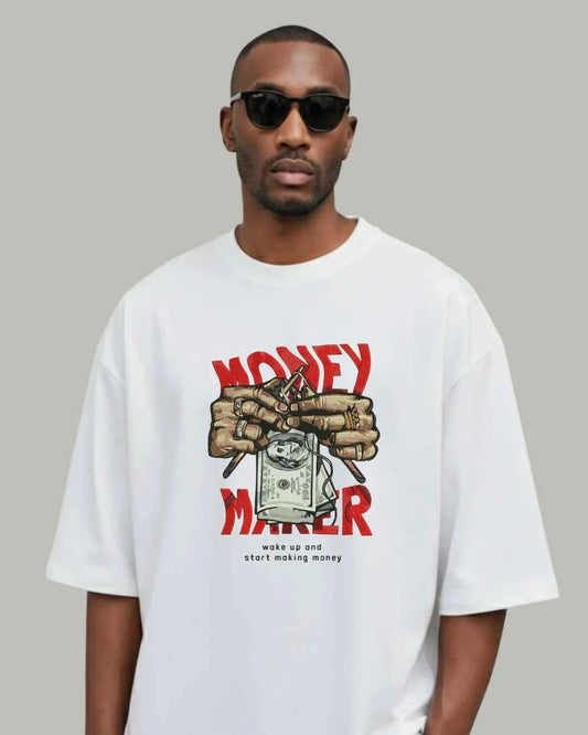 Money Maker Embroidered Oversized T-Shirt