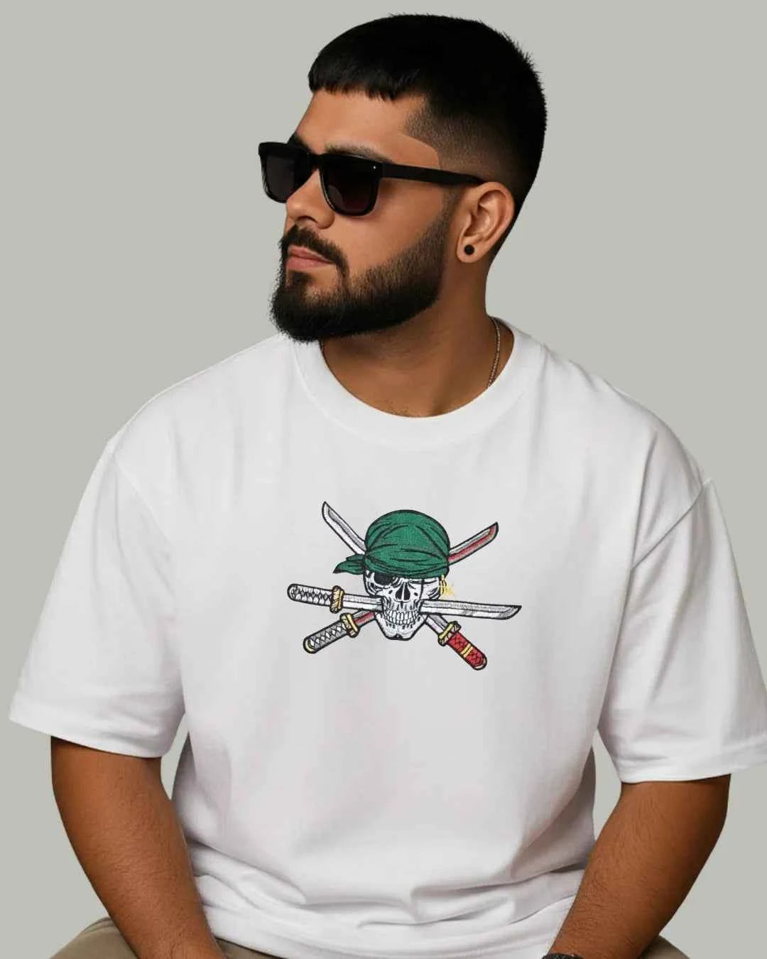 Zoro Aura Power Embroidered Oversized T-Shirt