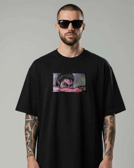 Attack on Titan Embroidered Oversized T-Shirt