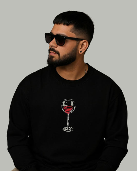 Wine Dine & Sixty 9 Embroidered Sweatshirt