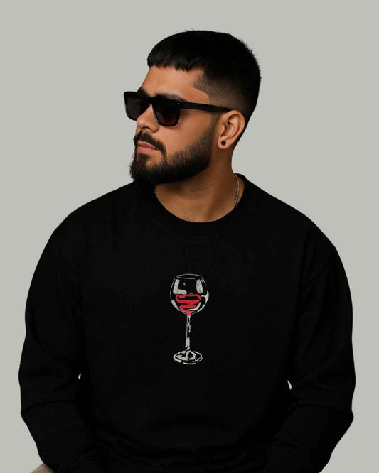 Wine Dine & Sixty 9 Embroidered Sweatshirt