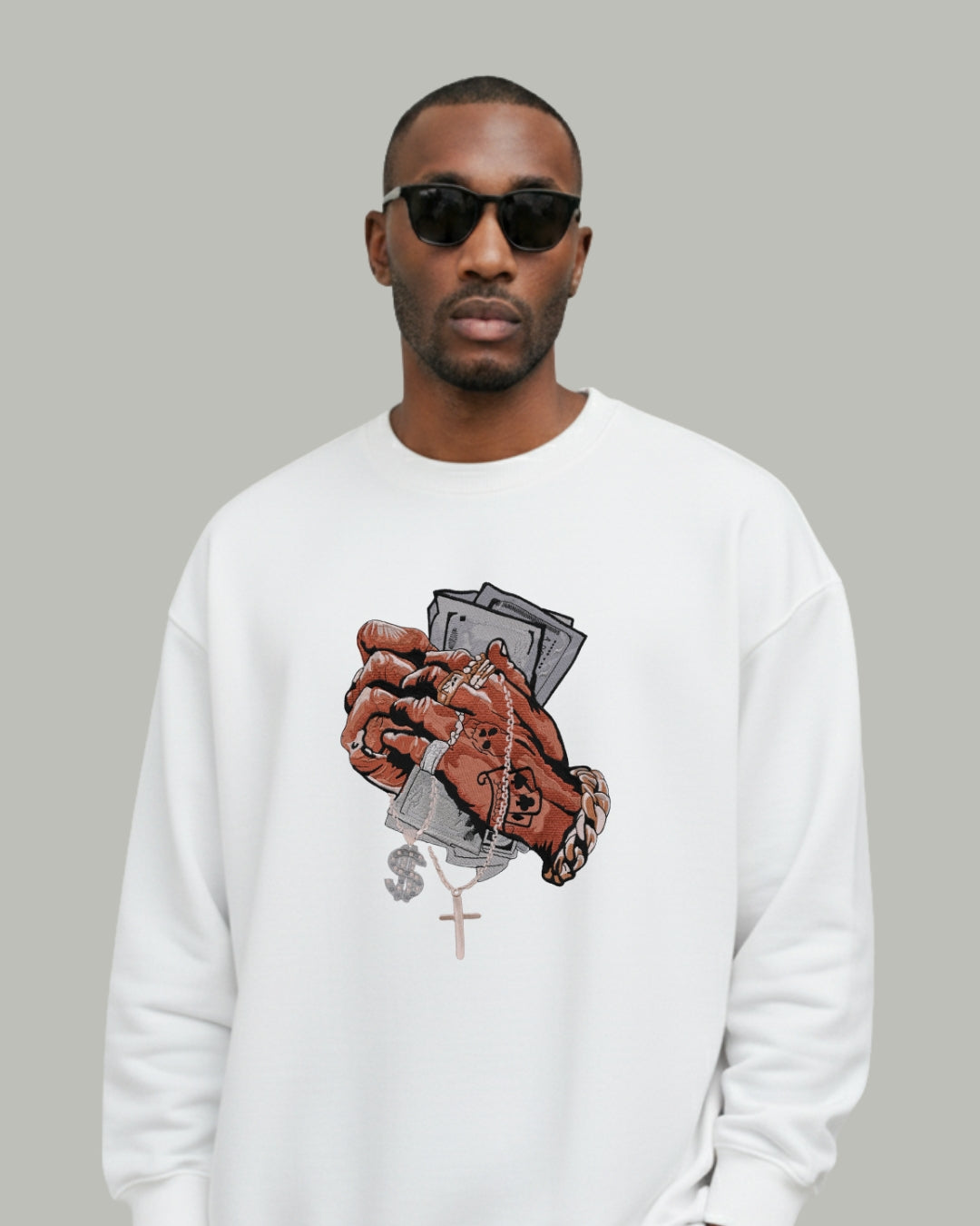 Money Grip Embroidered Sweatshirt