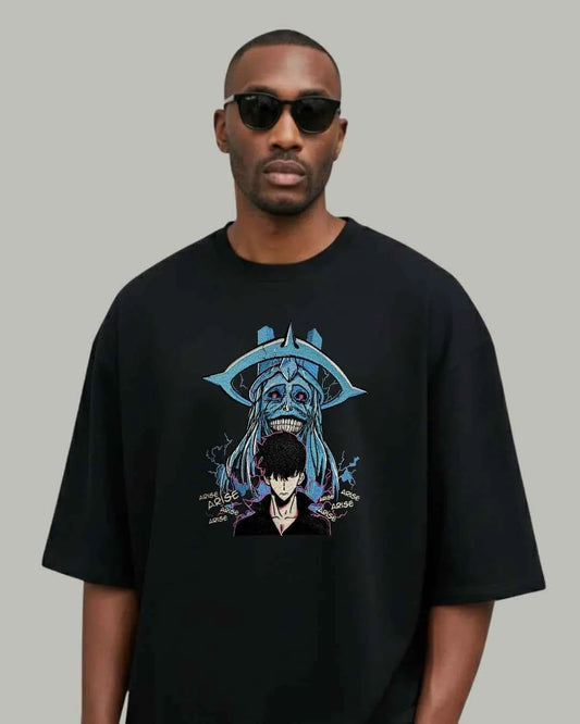 Solo Leveling “Arise” Embroidered Oversized T-Shirt