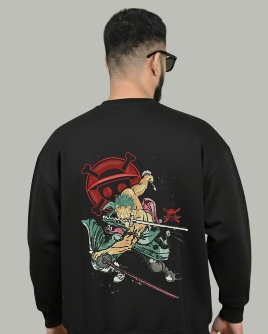 Zoro Battle Mode Embroidered Sweatshirt