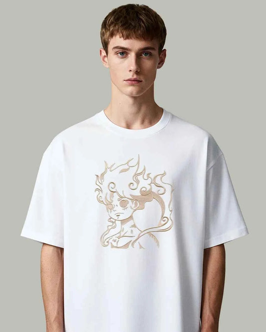 Luffy Gear 5 Embroidered Oversized T-Shirt