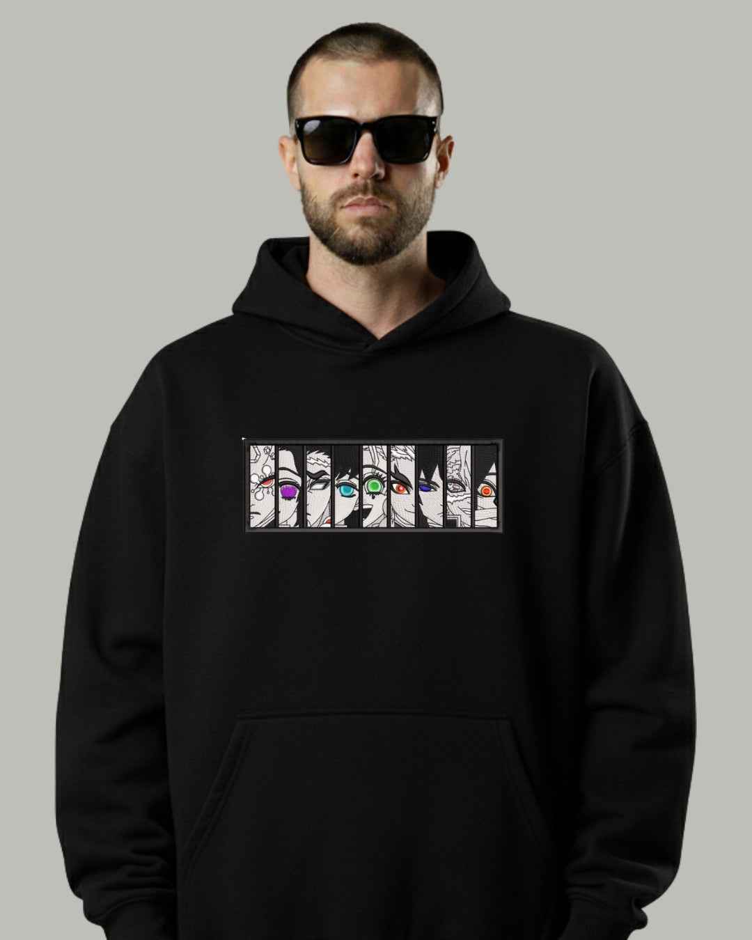 Hashira Eyes Embroidered Hoodie
