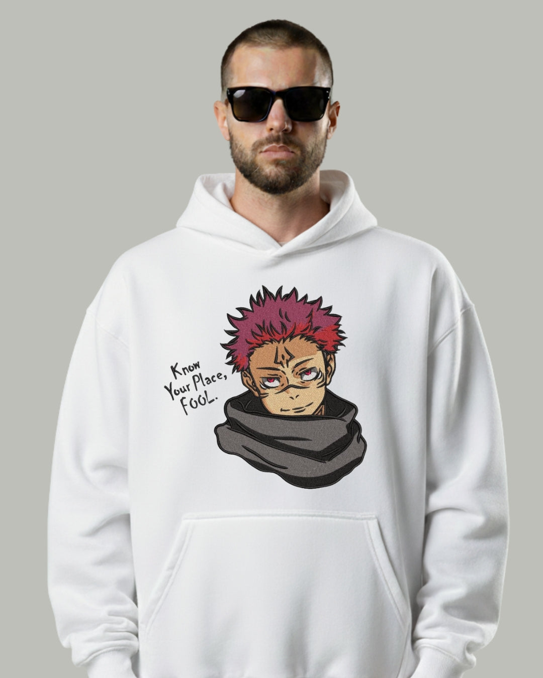 Sukuna “Know Your Place” Embroidered Hoodie