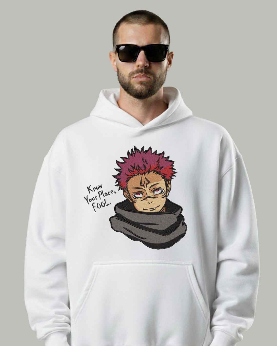 Sukuna “Know Your Place” Embroidered Hoodie