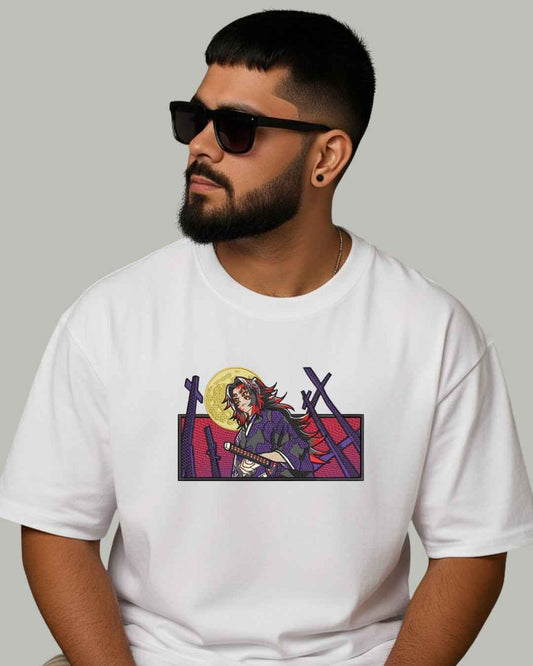 Kokushibo Embroidered Oversized T-Shirt