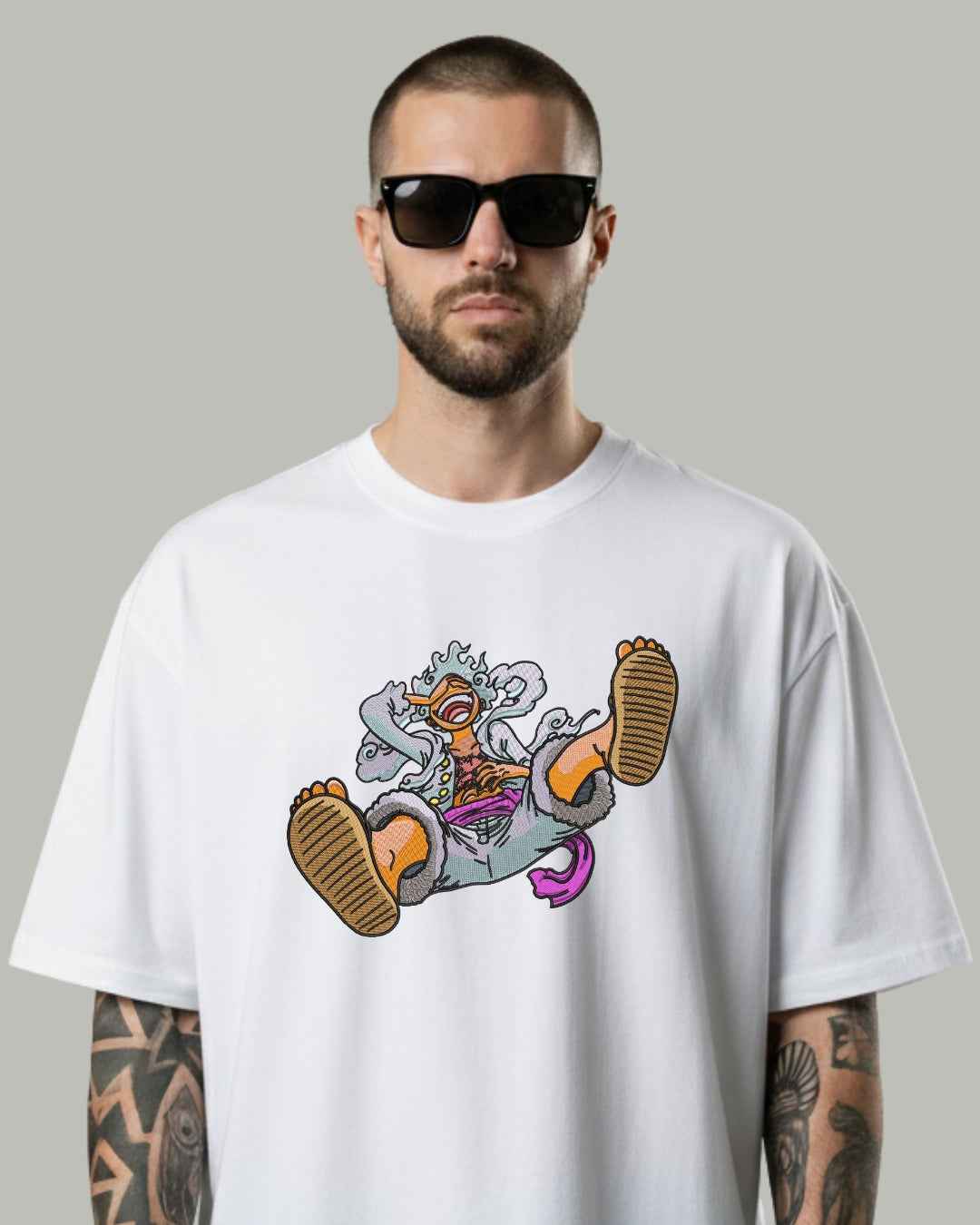 Luffy 5th Gear Embroidered Oversized T-Shirt