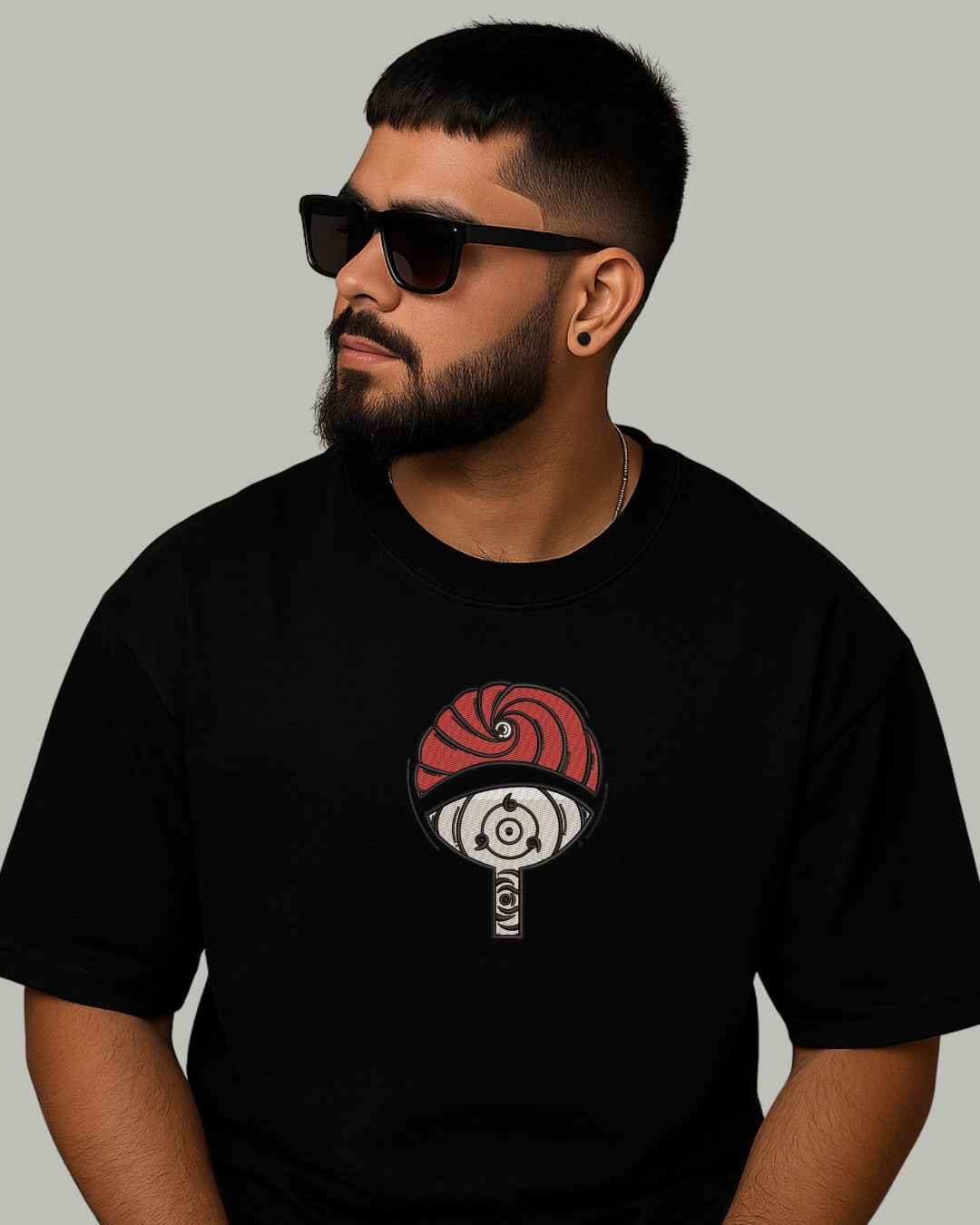 Obito Uchiha Embroidered Oversized T-Shirt