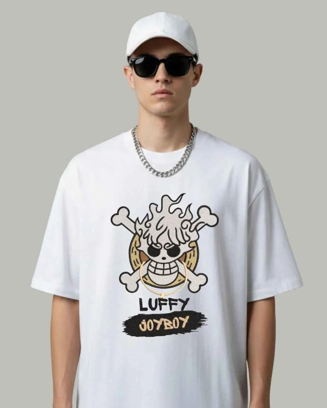 Luffy Joyboy Embroidered Oversized T-Shirt