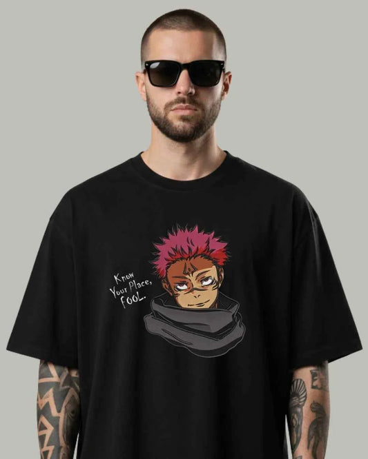 Sukuna “Know Your Place” Embroidered Oversized T-Shirt