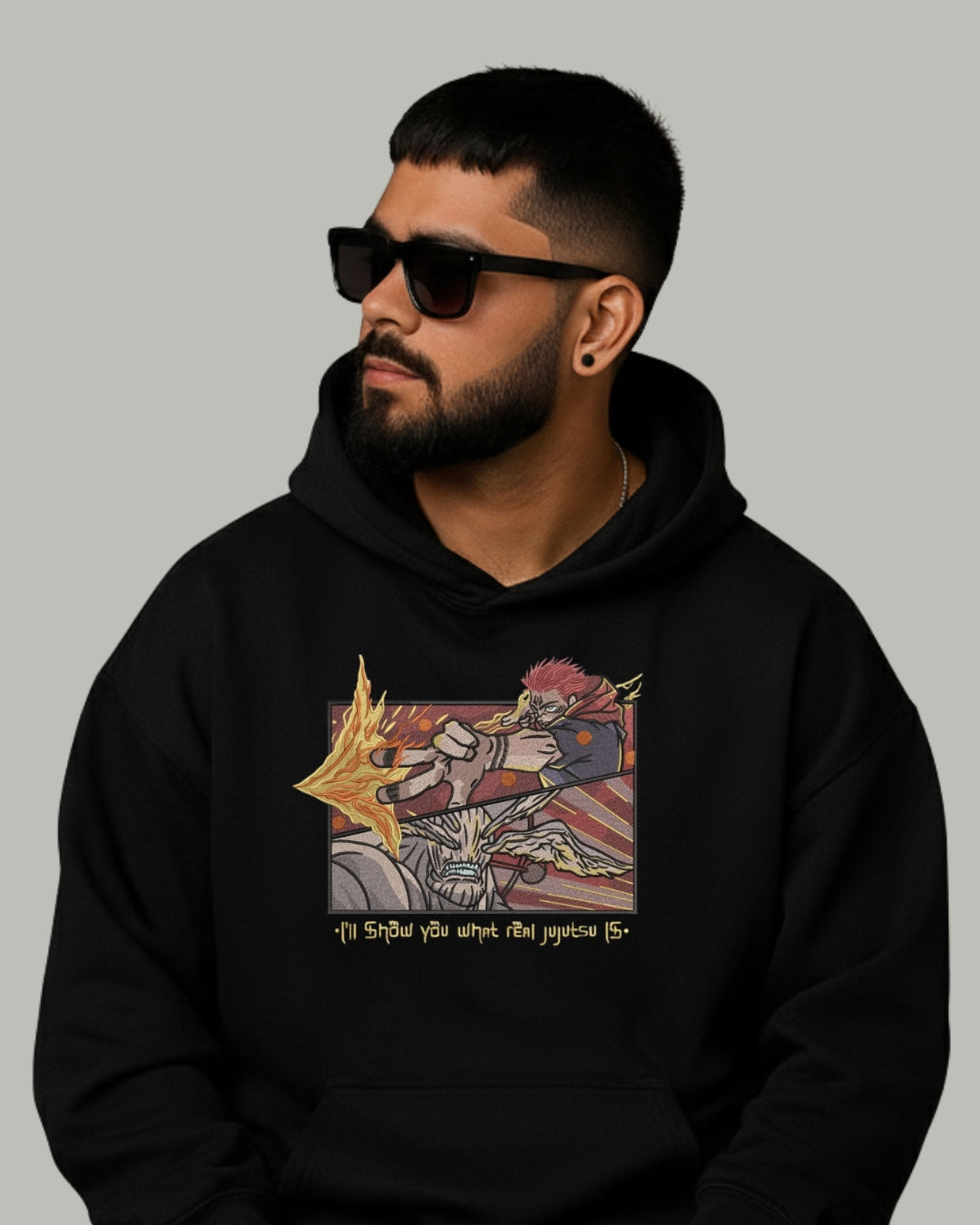 Sukuna x Mahoraga Embroidered Hoodie