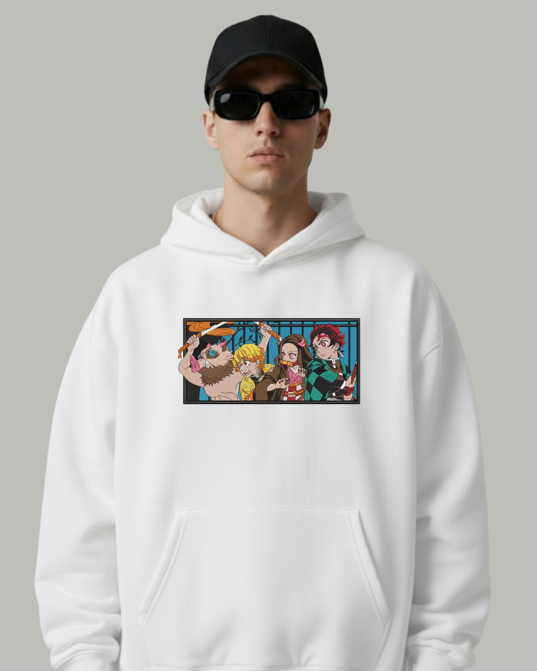 Demon Slayer Squad Embroidered Hoodie