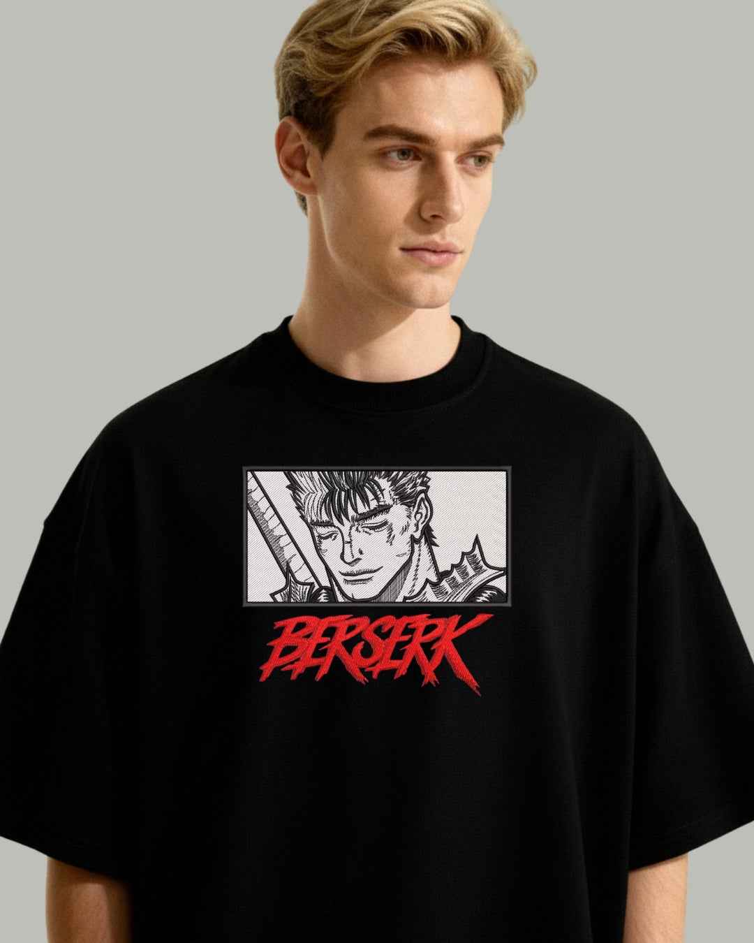 Berserk “Black Swordsman” Oversized Embroidered T-Shirt