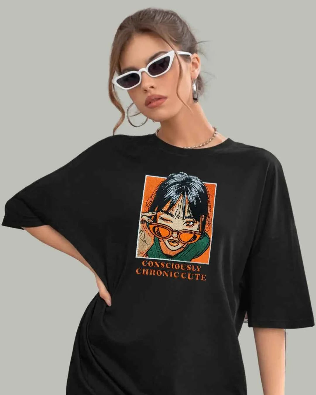 Chronic Cute Women’s Embroidered Oversize T-Shirt