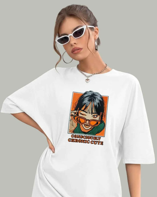 Chronic Cute Women’s Embroidered Oversize T-Shirt