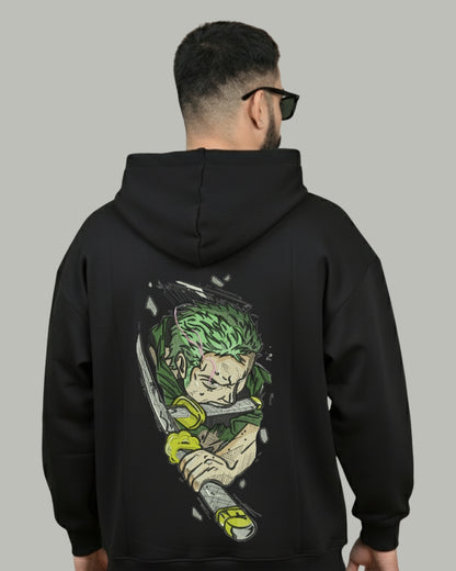 Zoro Samurai Stance Embroidered Hoodie
