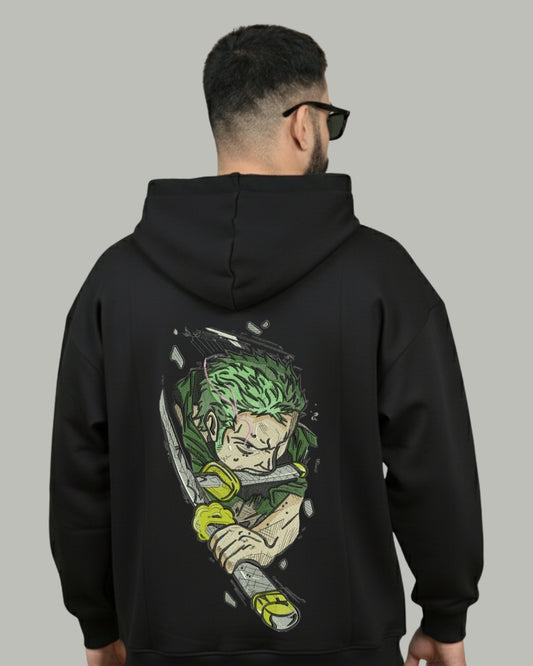 Zoro Samurai Stance Embroidered Hoodie