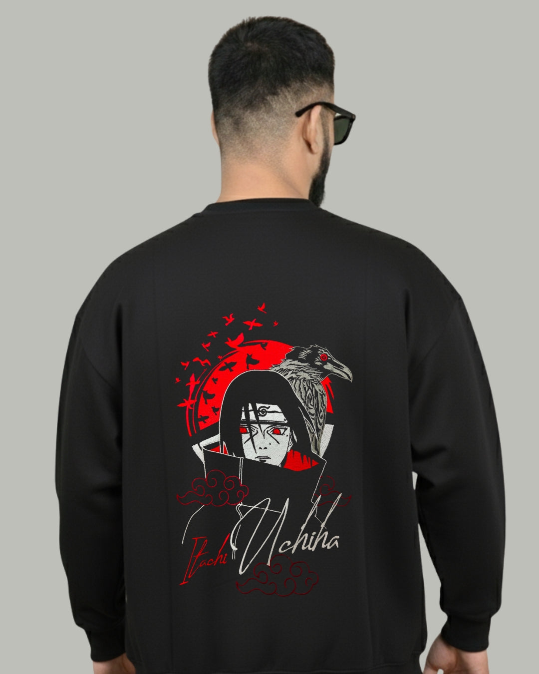 Itachi Uchiha Crow Embroidered Sweatshirt