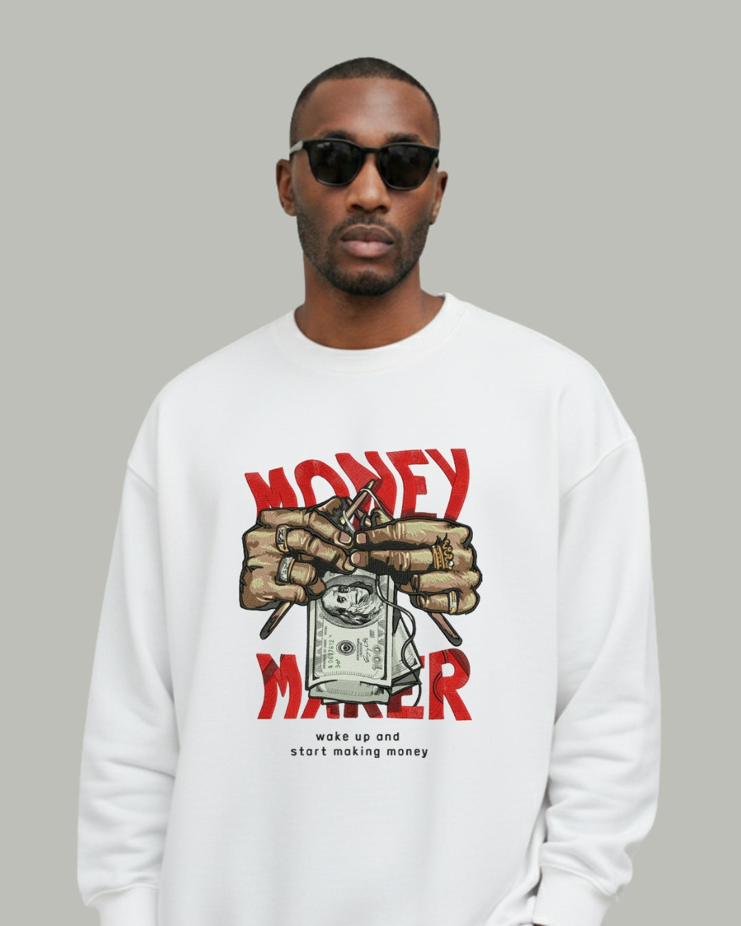 Money Maker Embroidered Sweatshirt