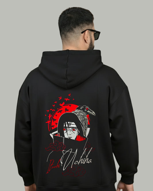 Itachi Uchiha Crow Embroidered Hoodie