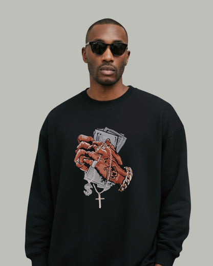 Money Grip Embroidered Sweatshirt