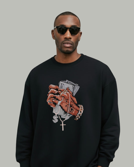 Money Grip Embroidered Sweatshirt