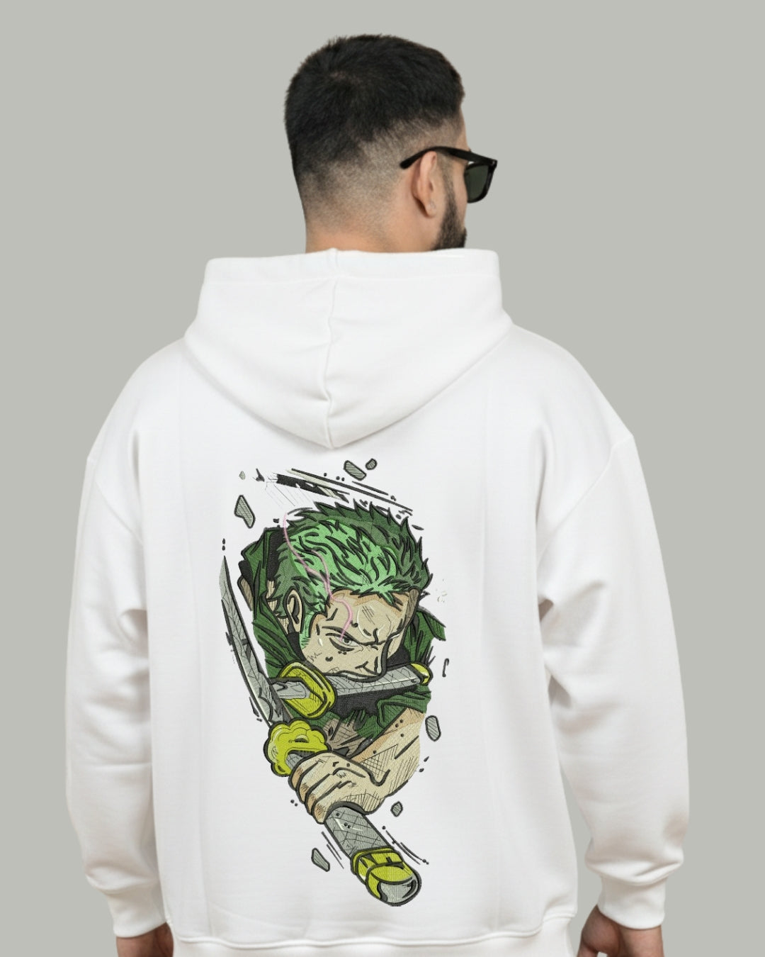 Zoro Samurai Stance Embroidered Hoodie