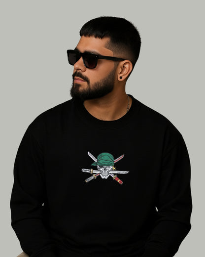 Zoro Battle Mode Embroidered Sweatshirt