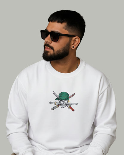 Zoro Samurai Stance Embroidered Sweatshirt