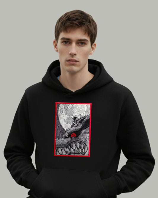 Madara on Kurama Embroidered Hoodie