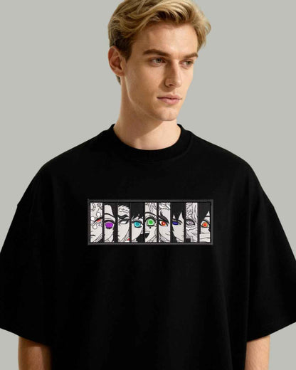 Hashira Eyes Embroidered Oversized T-Shirt