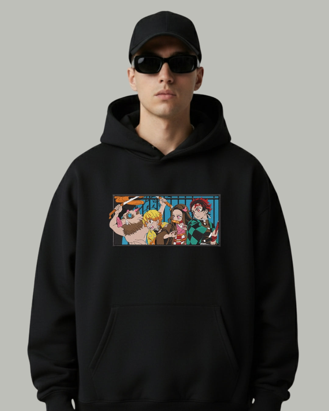 Demon Slayer Squad Embroidered Hoodie