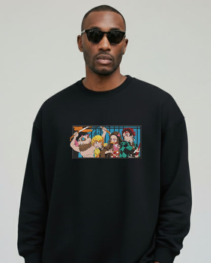 Demon Slayer Squad Embroidered Sweatshirt