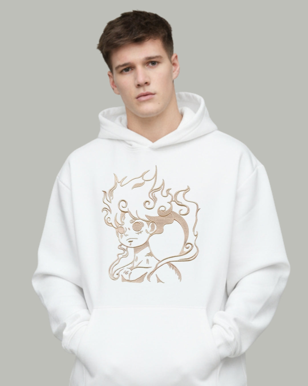 Luffy Gear 5 Embroidered Hoodie