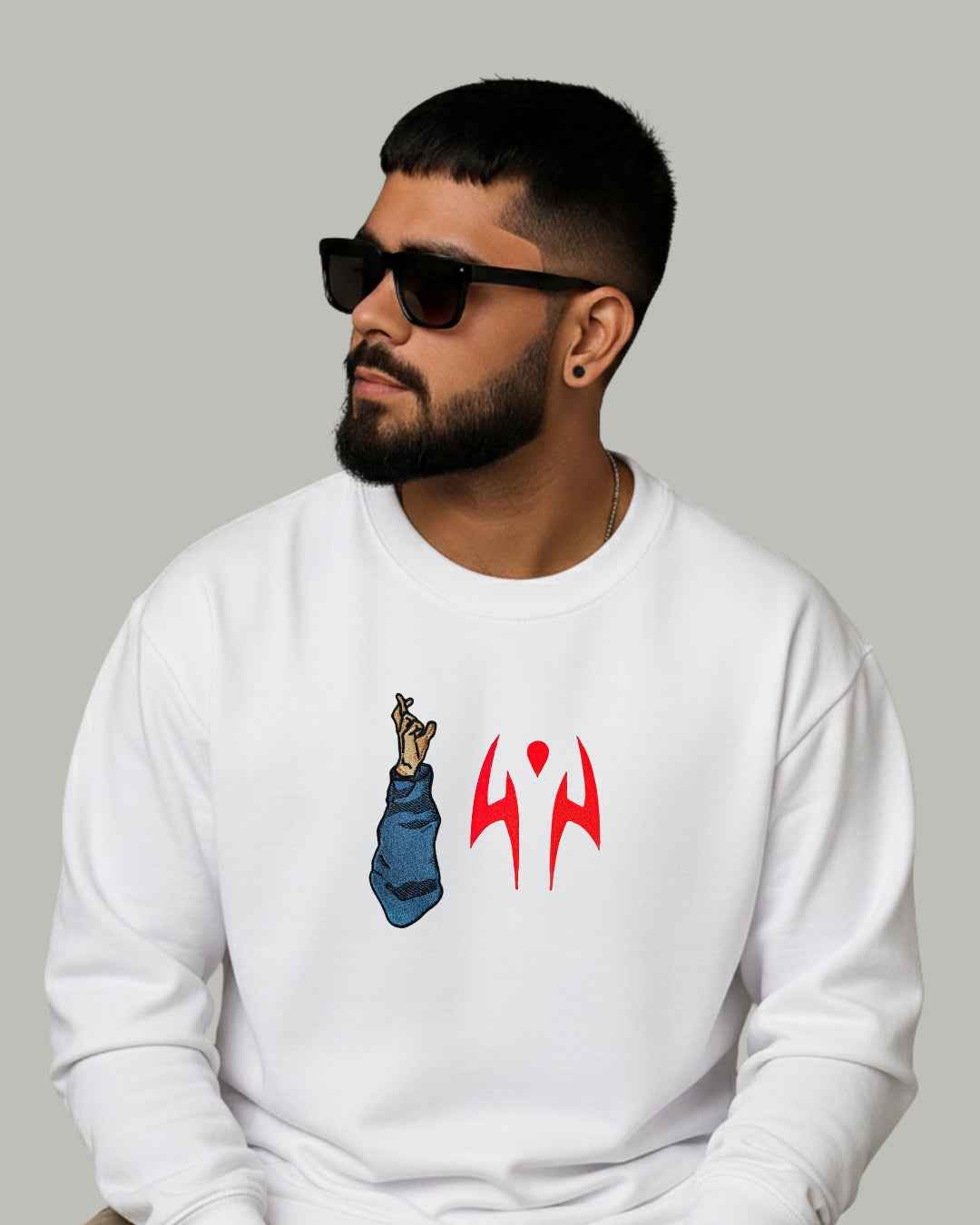 Gojo x Sukuna Split Face Embroidered Sweatshirt