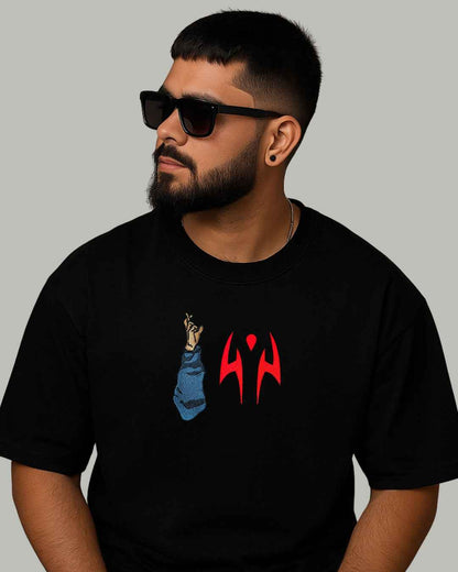 Gojo x Sukuna Split Face Embroidered Oversized T-Shirt