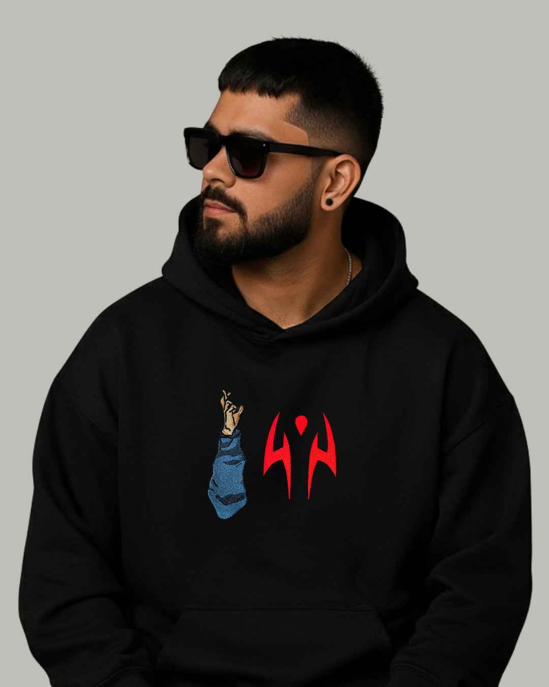 Gojo x Sukuna Split Face Embroidered Hoodie