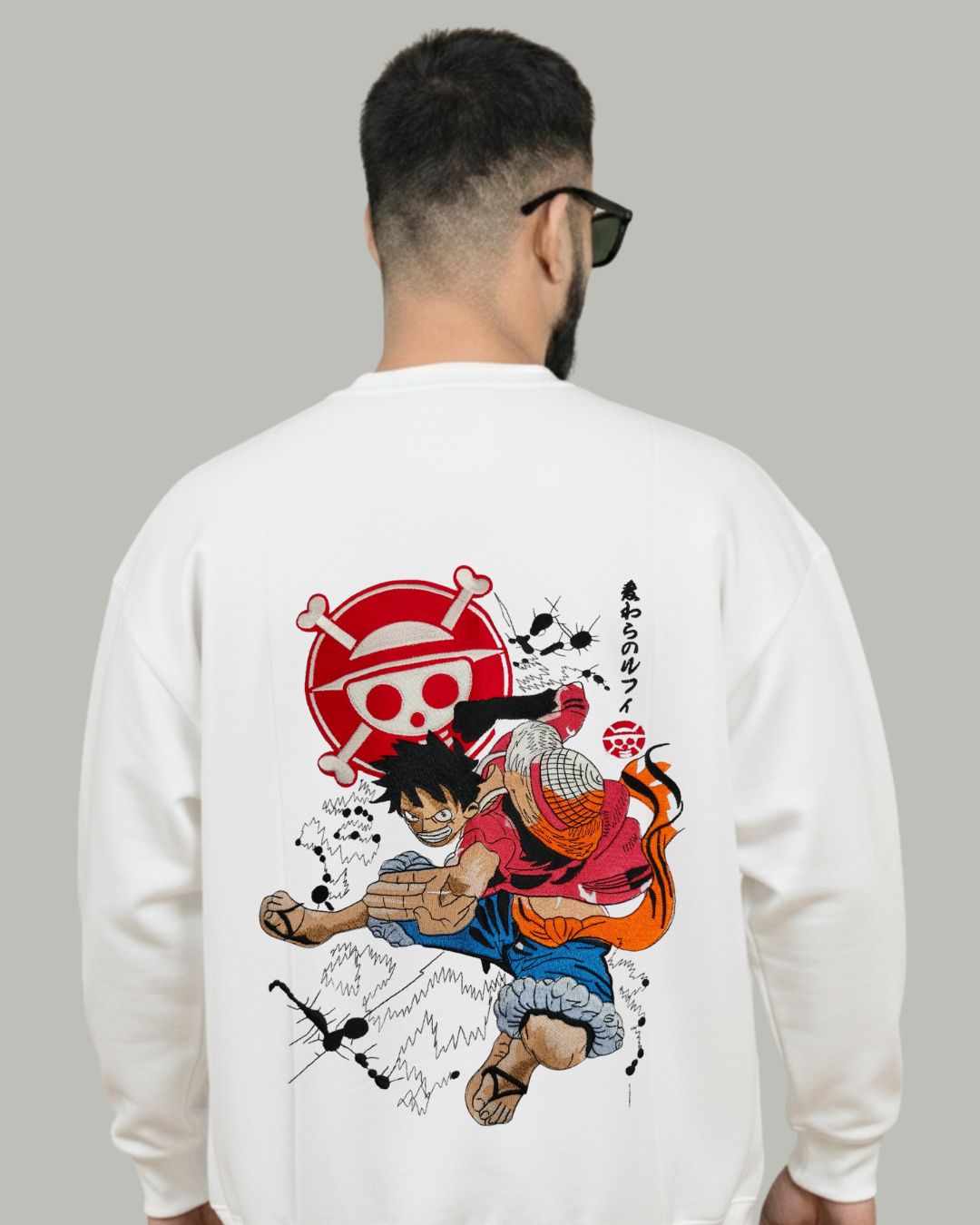 One Piece Luffy Embroidered Sweatshirt