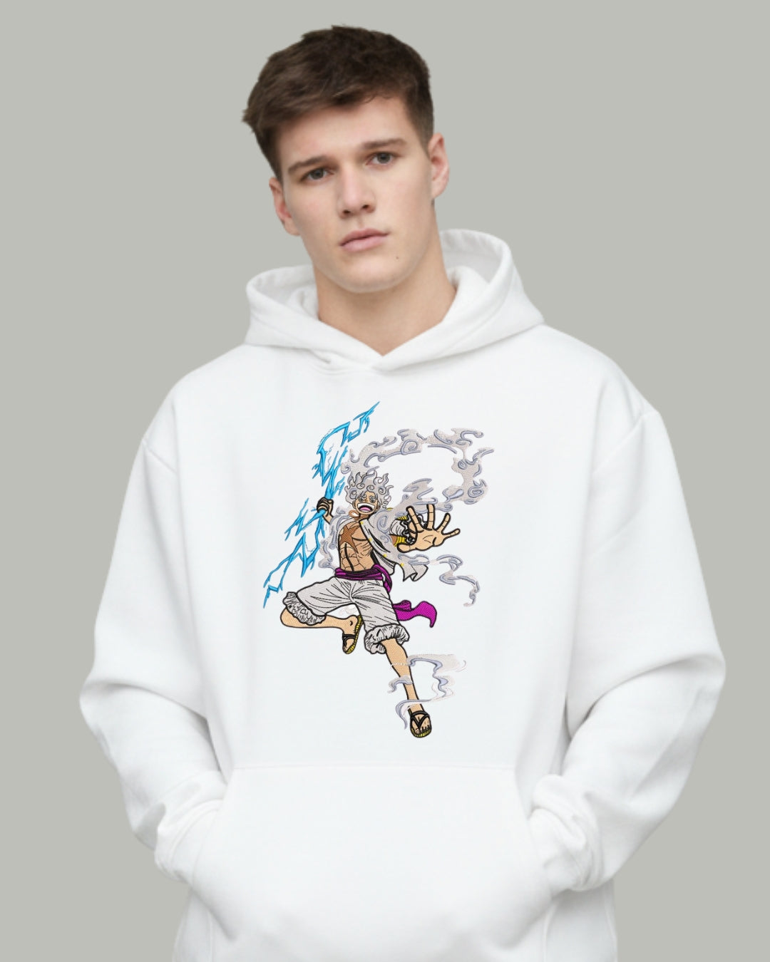 Luffy Nika (Front) Embroidered Hoodie