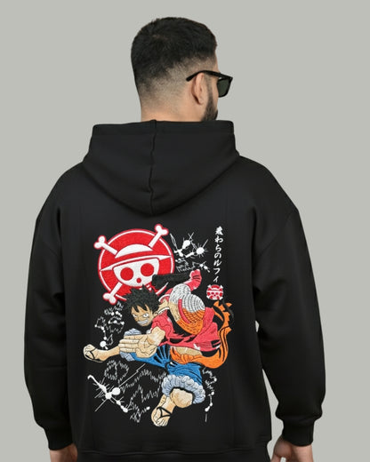 One Piece Luffy Embroidered Hoodie