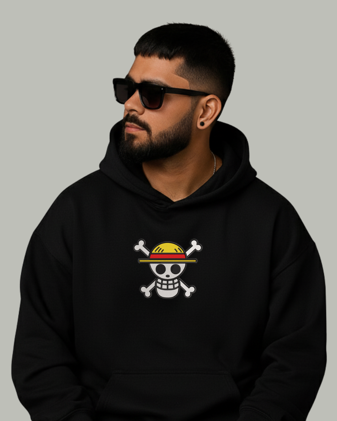 One Piece Straw Hat Crew Embroidered Hoodie - Kreativ Arts Inc