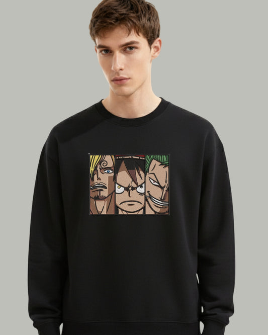 Sanji x Luffy x Zoro Embroidered Sweatshirt
