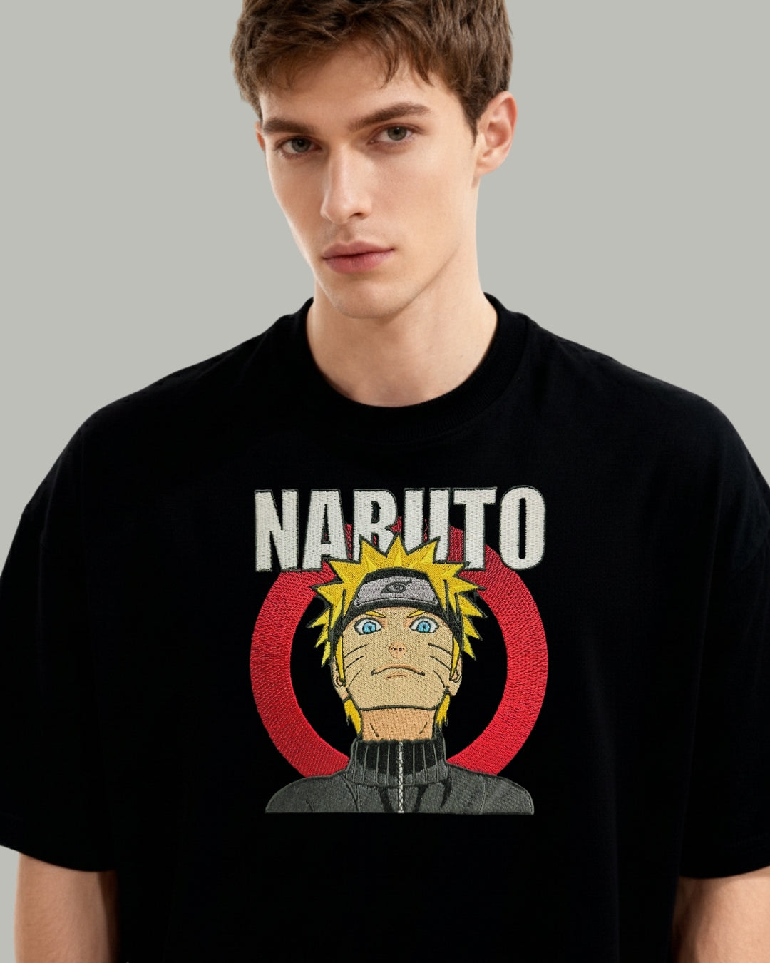 Naruto Embroidered Oversized T-Shirt