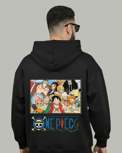 One Piece Straw Hat Crew Embroidered Hoodie - Kreativ Arts Inc