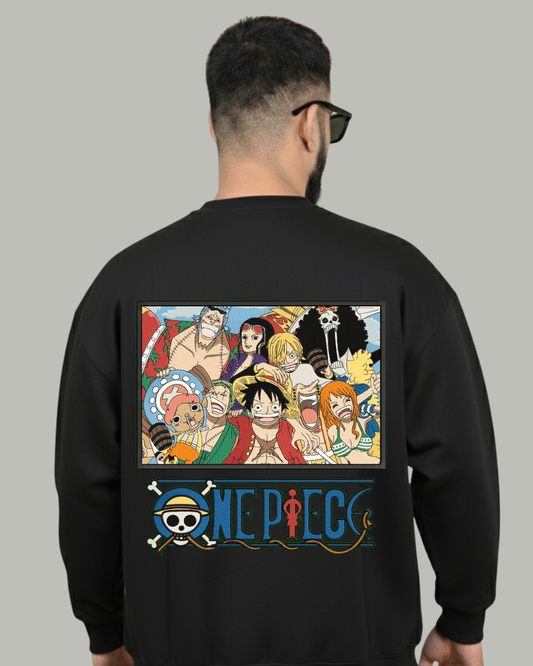 One Piece Straw Hat Crew Embroidered Sweatshirt - Kreativ Arts Inc
